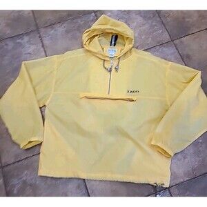 Vintage Izod Lacoste Pullover Anorak Lightweight Yellow Windbreaker Packable Med